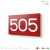 Номер на дверь 505, табличка на дверь для офиса, квартиры, кабинета, аудитории, склада, красная 120х70 мм, Айдентика Технолоджи