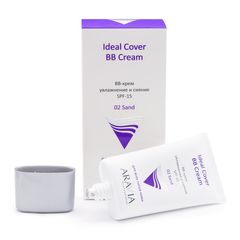 BB-крем увлажняющий SPF-15 Ideal Cover BB-Cream Sand 02, 50 мл, ARAVIA Professional