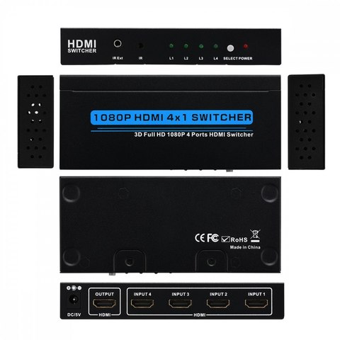 HDMI Switch 4x1 4k*2k (из 4-x HDMI в 1 HDMI) + пульт