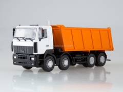 MAZ-6516 tipper 8x4 white-orange 1:43 AutoHistory