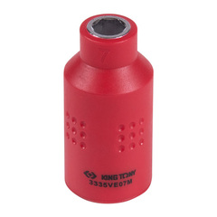 KING TONY (3335VE07M) Головка торцевая диэлектрическая шестигранная 3/8", 7 мм