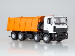 MAZ-6516 tipper 8x4 white-orange 1:43 AutoHistory
