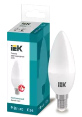 Лампа светодиодная ECO C35 свеча 9Вт 230В 4000К Е14 IEK LLE-C35-9-230-40-E14
