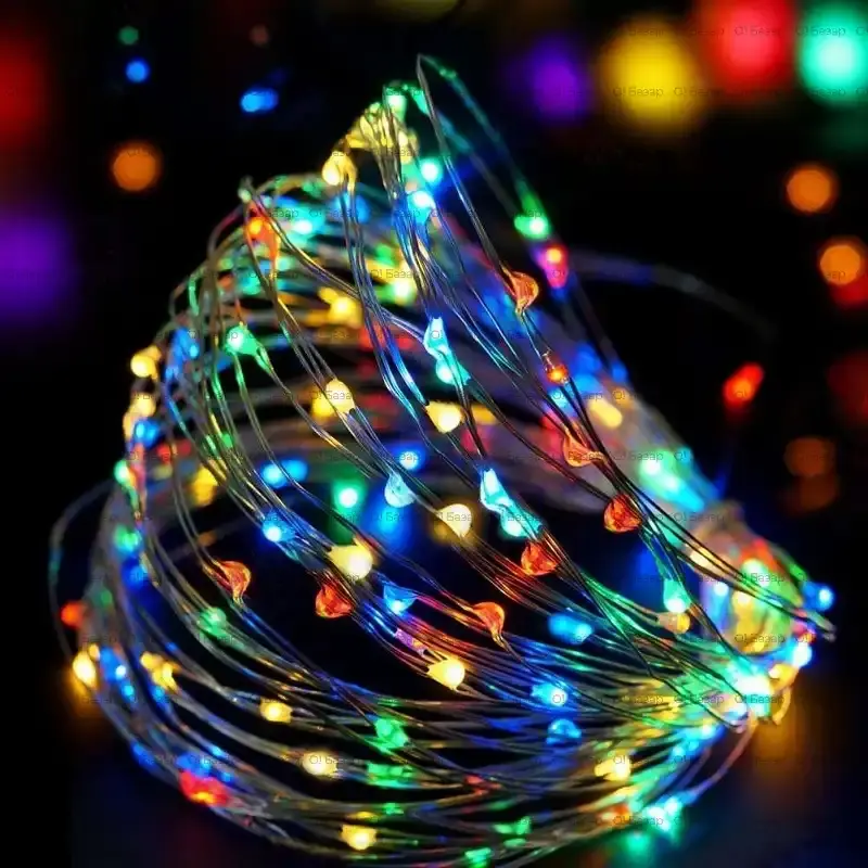 Гирлянда "Роса" на зеленом проводе 20м,  200LED