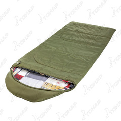Спальный мешок NISUS TRAVEL Wide Plus 400 (220х106, Hollowfiber, зелёный)