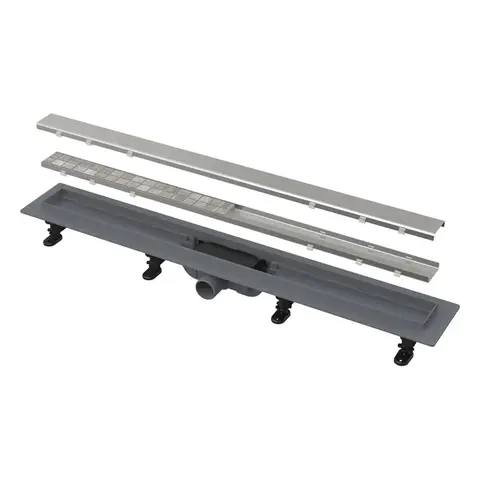 Alcaplast APZ19-750 Душевой лоток 75 см (пластик, двусторонняя решетка нержавеющая сталь/под плитку)