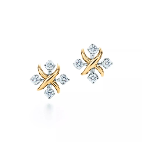 Серьги из жёлтого золота 18k с бриллиантами, Tiffany 💎 Jean Shlumberge Lynn