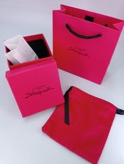 Комплект подарочной упаковки SCHIAPARELLI квадратная для жесткого браслета (пакет+коробка+мешочек)