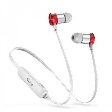 Наушники Baseus Encok Sports Wireless Earphone S07 Silver+Red