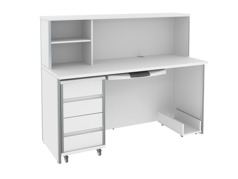 Стойка регистратора на 1 рабочее место ПОСТ-3 размер 150х60х120 (Раздел ПРАКТИК) столешница ДСП