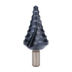 Сверло ступенчатое 6-32мм (Спиральное) HSS-G TiALN 8ступ. L75мм хв.10мм Ruko 101057F