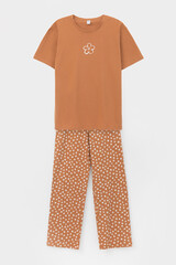 пижама  для девочки  КБ 2818/миндаль,цветочный вальс