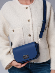 Кожаная сумка кросс-боди Deboro 30879 синий холод