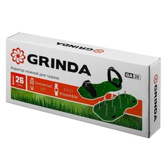 GRINDA GA-26, 26 стальных шипов, длина 50 мм, для газона, ножной аэратор (422111)