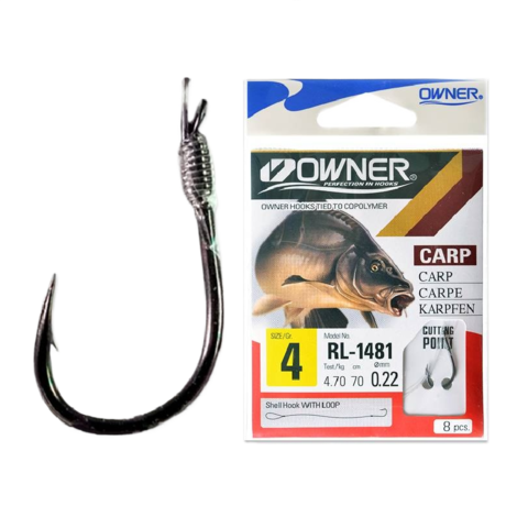 RL-1481 № 3/0 Крючки OWNER с поводком 0,40 мм (70см, 5кр в инд. уп.) | продажа от 5 уп.