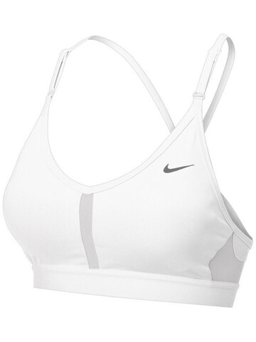 Бюстгальтер спортивный Nike Indy Bra V-Neck W - white/grey fog/particle grey