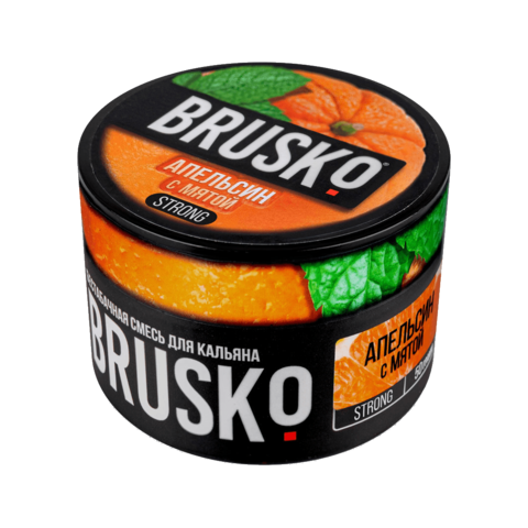 Бестабачная смесь для кальяна BRUSKO 50г STRONG - Апельсин с мятой