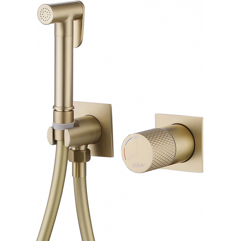 Abber Rund AF8725G Смеситель с гигиеническим душем, цвет: золото матовое