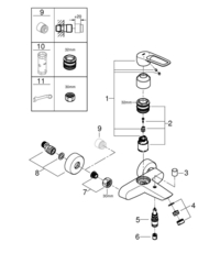 Смеситель для ванны GROHE Eurosmart, хром 25241003
