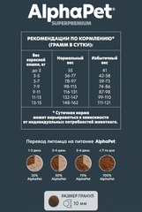 ALPHAPET сухой корм для взрослых домашних кошек и котов (говядина, печень) 3 кг