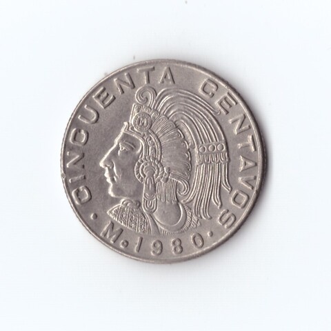 Мексика 50 сентаво 1980 г XF-UNC