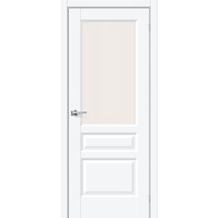 Купить Межкомнатная дверь ПЭТ Неоклассик-35 White Silk остеклённая