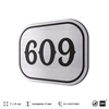 Номерок на дверь квартиры 609, для кабинета, офиса, шильдик 9 х 7 см, серебристый, Айдентика Технолоджи