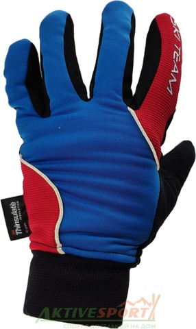 Картинка перчатки лыжные Ski Time K18004 сине-красные - 1