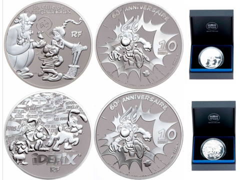 Франция набор 2 монеты 10 евро 2019 Астерикс, серебро