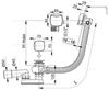 Сифон для ванны с напуском воды через перелив для ванн с тол. стенками, арт.A565KM3-100 AlcaPlast