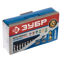 ЗУБР 32 шт, набор кованых бит с адаптером (26091-H32)