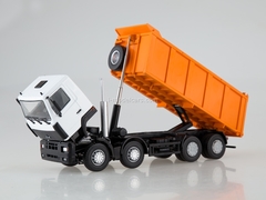 MAZ-6516 tipper 8x4 white-orange 1:43 AutoHistory