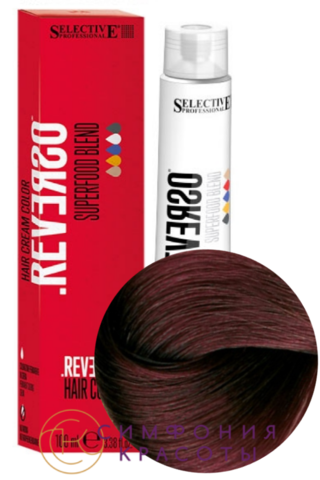 Крем-краска без аммиака Reverso Hair Color 5.66 Светло-каштановый красный интенсивный Selective, 100 мл