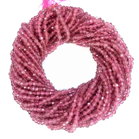 Бусины турмалин розовый АА граненый 2,3 мм цена за 160 бусин (~39 см)
