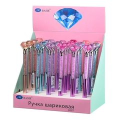 
          Ручка шариковая, автоматическая, Basir, синие чернила, серия "Diamond", с поворотным механизмом, 24 шт