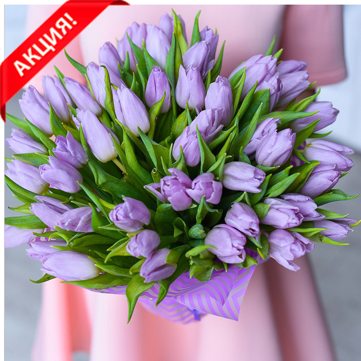 Букет фиолетовых тюльпанов фото