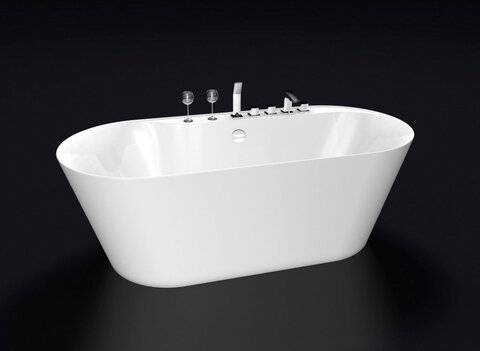 BelBagno BB14 Отдельностоящая, овальньная акриловая ванна с возможностью установки смесителя на борт ванны 1795x845x600