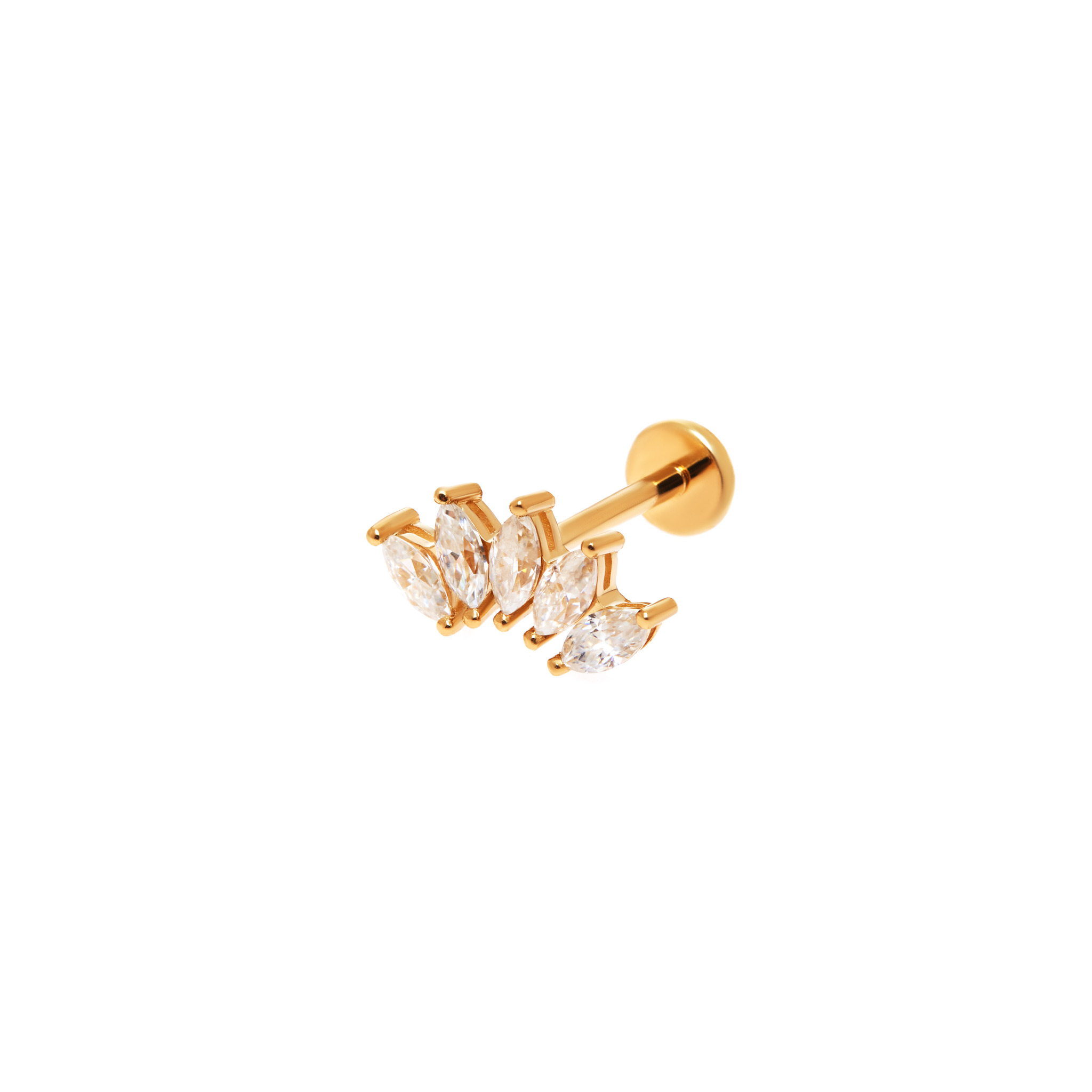 VIVA LA VIKA Лабрет Cincfoil Stud Earring – Gold viva la vika лабрет diamond cross stud earring – gold