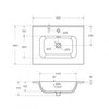 Cezares ECO-CER-N-1200-2C-SO-NCS-P ECO-CER-N База под раковину подвесная с двумя выкатными ящиками, Орех шоколад Софт, 1200x457x500, ECO-CER-N-1200-2C-SO-NCS-P
