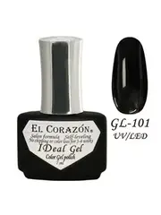 El Corazon Гель-лак IDeal Gel №GL-101 чёрный, 7 мл   UV/LED