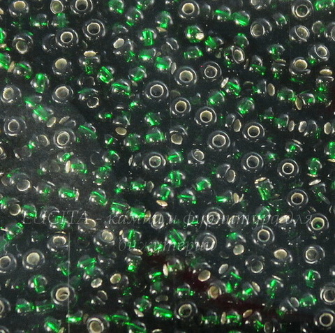 57060 Бисер 10/0 Preciosa прозрачный темно-зеленый с серебряным центром (57060100)