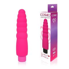 Розовый силиконовый вибратор Cosmo - 15 см. - 