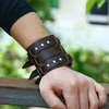 Браслет кожаный широкий, стиль Biker -К 87482