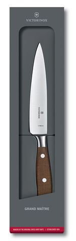 Нож кухонный Victorinox Grand Maitre (7.7400.15G) кованый шеф лезв.150мм прямая заточка дерево подар.коробка