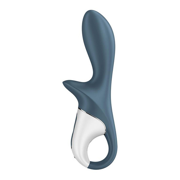 Серый анальный вибратор 17,8см с функцией расширения Satisfyer Air Pump Booty 2