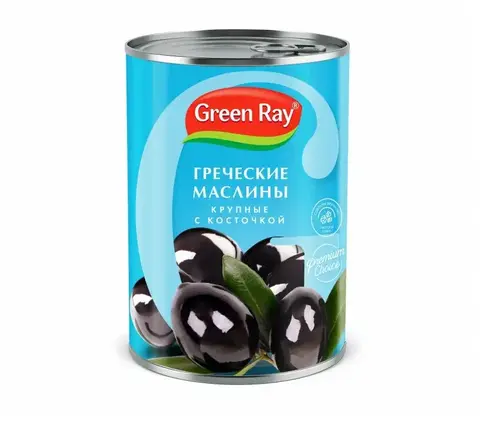 GREEN RAY Маслины Греч гигант с костью ж/б 425мл