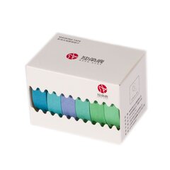 
          Декоративная клейкая лента Alingar, 0,9 см х 3 м, 6 шт, "Зеленый, синий, фиолетовый", ассорти, узкий, в индивидуальной упаковке