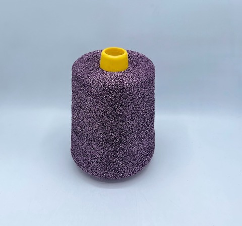 Бобинная пряжа, Miky 2300м, 64% Вискоза, 36% Полиэстер(Люрекс), Черный+розовый(9h7), 37106