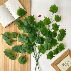 Осина, ветка искусственная, зеленая, 60 см, набор 2 шт.