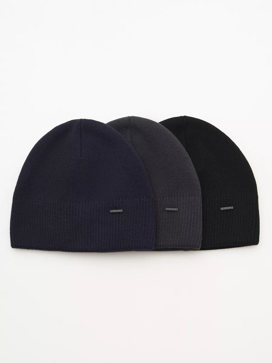 Шапка зимняя на флисе вязаная бини